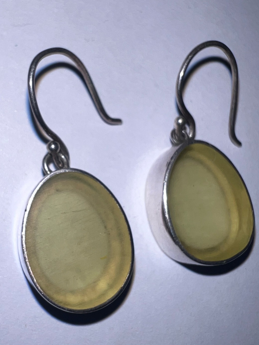 MOD Champagne Yellow egg shape stone charm droplet earrings sterling silver 925
